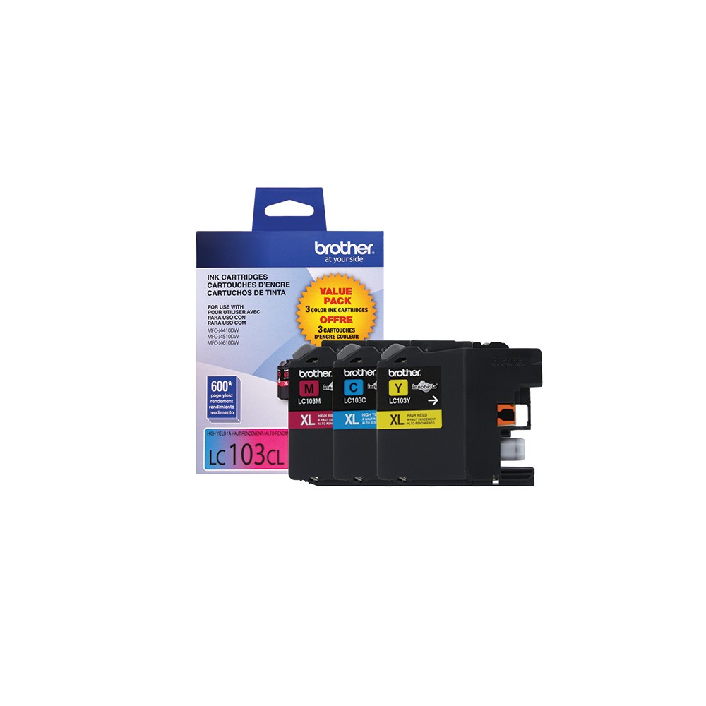Brother LC103 C/M/Y ink cartridge 3 pc(s) Original High (XL) Yield Cyan, Magenta, Yellow Brother LC103 C/M/Y ink cartridge 3 pc(s) Original High (XL) Yield Cyan, Magenta, Yellow