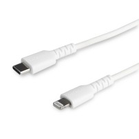 StarTech.com 3 foot (1m) Durable White USB-C to Lightning Cable - Heavy Duty Rugged Aramid Fiber USB Type C to Lightning...