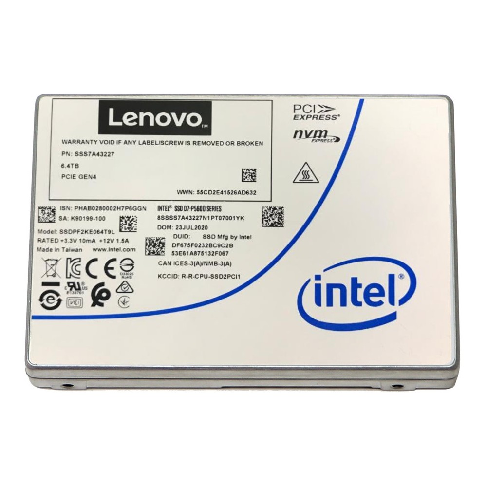 Lenovo P5620 1.6 TB 2.5' PCI Express 4.0 NVMe TLC 3D NAND