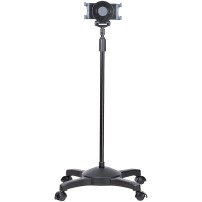 StarTech.com Mobile Tablet Stand with Lockable Wheels - Height Adjustable Cart - Universal Rolling Floor Stand for Tablets...