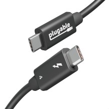 Plugable Technologies Thunderbolt 4 Cable with 240W Charging, Thunderbolt Certified, 3.3 Feet (1M),1x 8K Display, 40 Gbps...