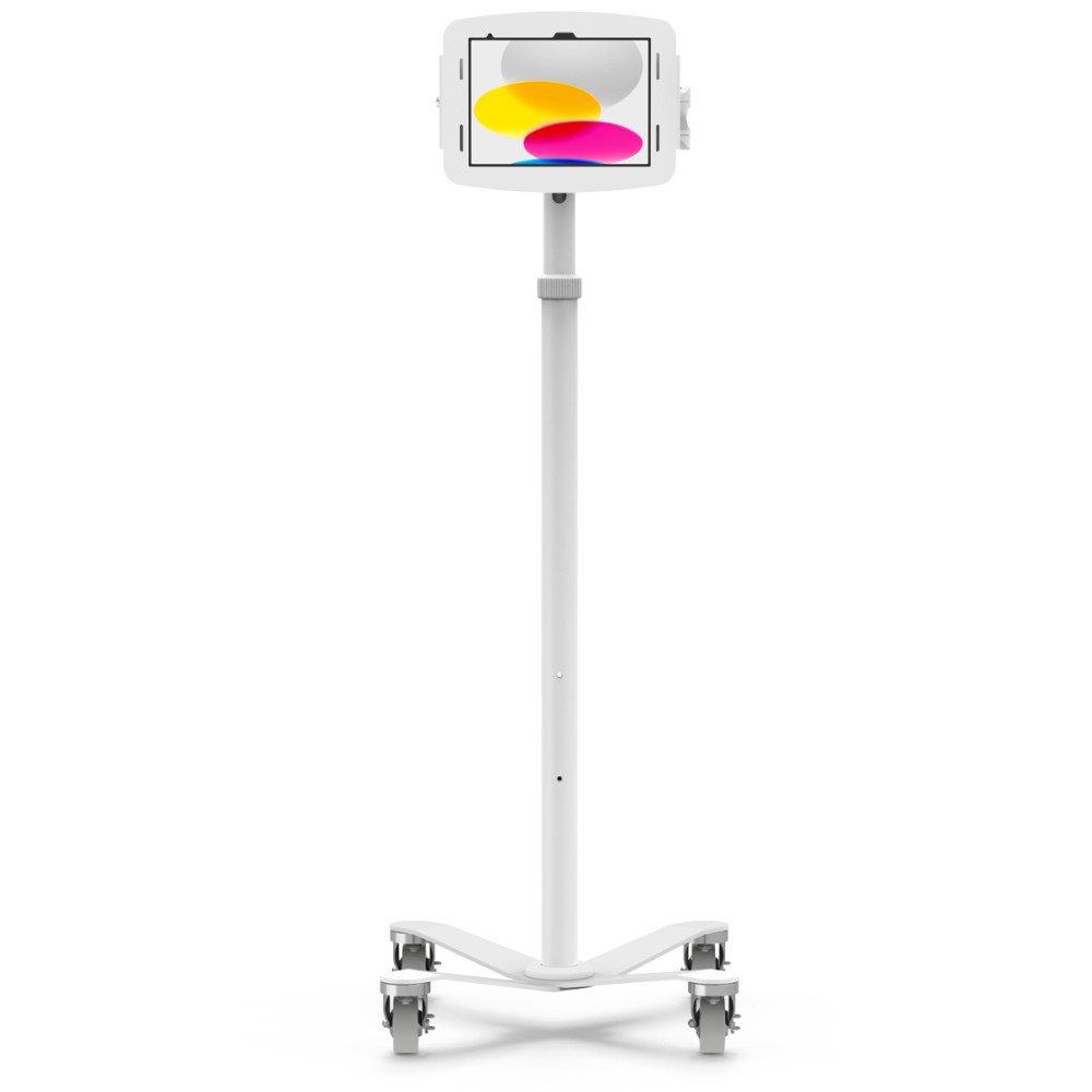 Compulocks iPad 10.2' Space Enclosure Medical Rolling Cart Extended White
