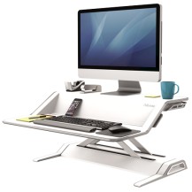 Fellowes Sit Stand Desk Riser - Lotus Height Adjustable Sit Stand Desk Converter with Cable Management - No Assembly Required...
