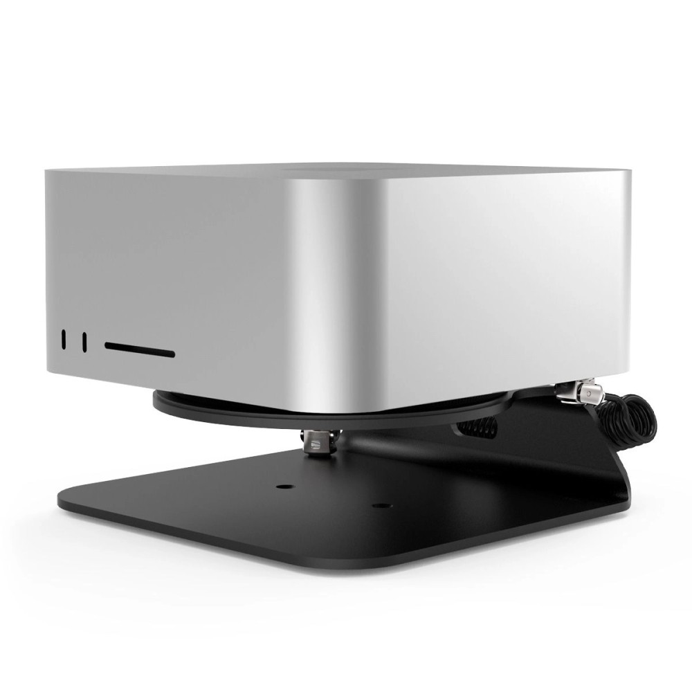 Compulocks Mac Studio Security Stand with Dual Head Coiled Cable Keyed Lock Black Compulocks Mac Studio Security Stand with Dual Head Coiled Cable Keyed Lock Black
