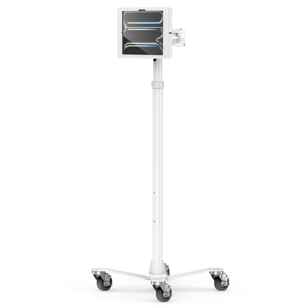 Compulocks iPad Pro M4 13' (2024), Apex Enclosure Rolling Cart - Rise Freedom Extended White
