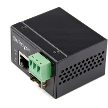 StarTech.com Industrial Fiber to Ethernet Media Converter - 100Mbps SFP to RJ45/Cat6 - Singlemode/Multimode Optical Fiber to...