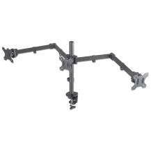 Manhattan Triple Desk Mount for TV & Monitors, For screens: 10' to 27', Clamp Assembly, VESA compatability: 75x75 and...