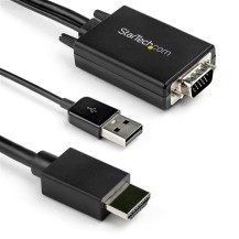 StarTech.com 2m VGA to HDMI Converter Cable with USB Audio Support & Power - Analog to Digital Video Adapter Cable to connect...