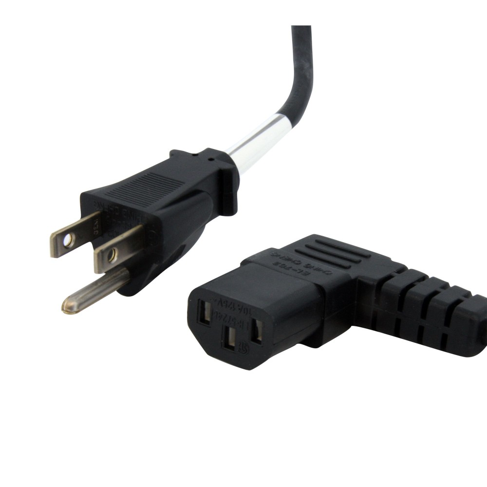 StarTech.com 6ft (2m) Computer Power Cord, NEMA 5-15P to Right Angle C13, 10A 125V, 18AWG, Black Replacement AC Power Cord... StarTech.com 6ft (2m) Computer Power Cord, NEMA 5-15P to Right Angle C13, 10A 125V, 18AWG, Black Replacement AC Power Cord...