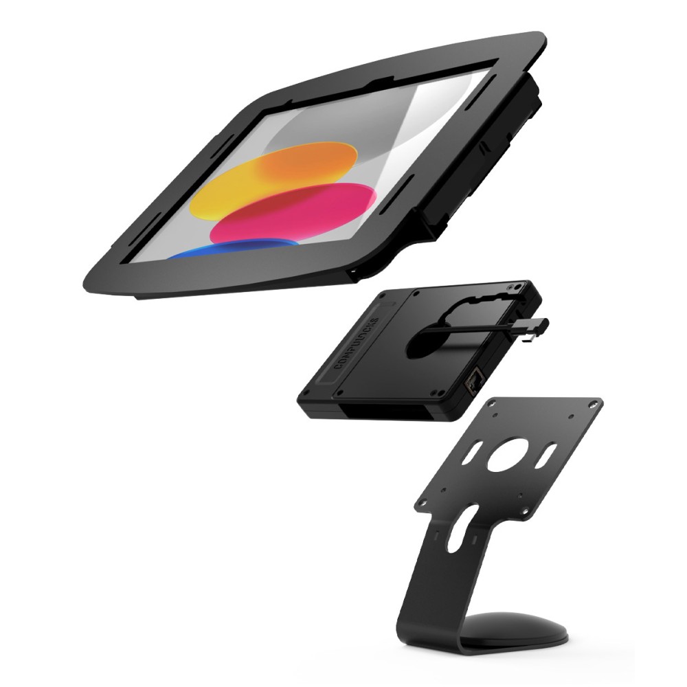 Compulocks iPad 10.9' 10th Gen Space Enclosure Core Counter Stand or Wall Mount Plus Hub Black
