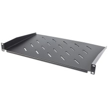 Intellinet 19' Cantilever Shelf, 1U, Shelf Depth 300mm, Vented, Max 25kg, Black, Three Year Warranty