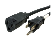 StarTech.com 15ft (4.5m) Power Extension Cord, NEMA 5-15R to NEMA 5-15P Black Extension Cord, 13A 125V, 16AWG, Outlet...