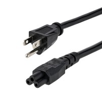 StarTech.com 6ft (1.8m) Laptop Power Cord, NEMA 5-15P to C5 (Clover Leaf), 10A 125V, 18AWG, Laptop Replacement Cord, Printer...