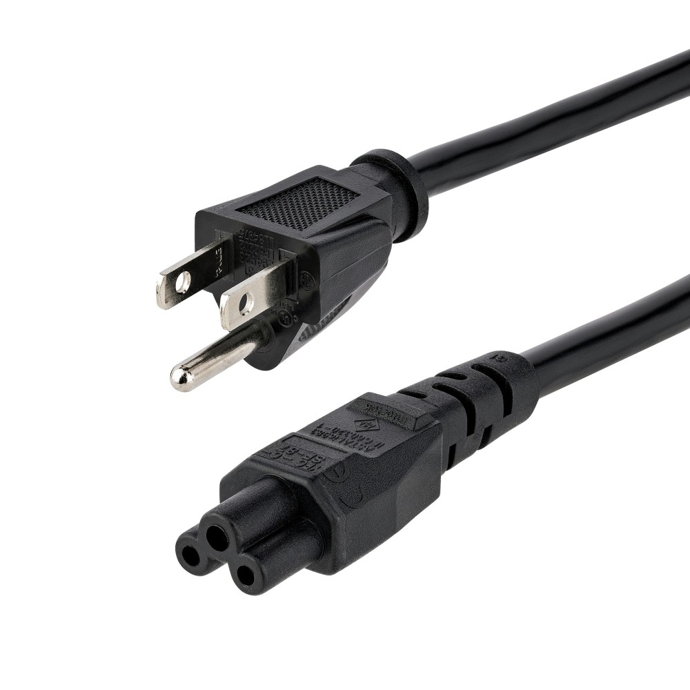 StarTech.com 6ft (1.8m) Laptop Power Cord, NEMA 5-15P to C5 (Clover Leaf), 10A 125V, 18AWG, Laptop Replacement Cord, Printer...