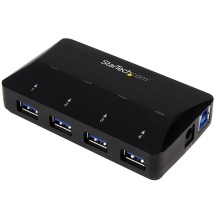 StarTech.com 4-Port USB 3.0 Hub plus Dedicated Charging Port - 1 x 2.4A Port~4-Port USB 3.0 Hub (5Gbps) plus Dedicated...