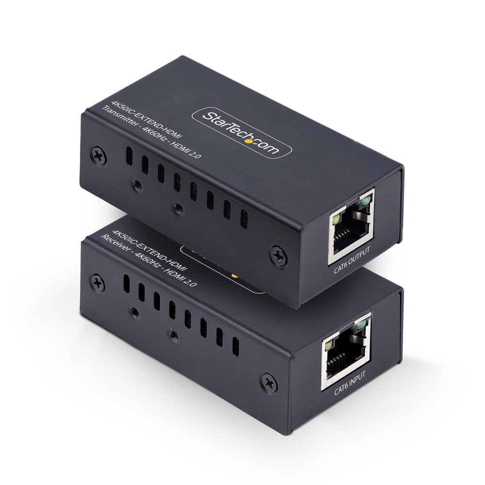 StarTech.com HDMI Extender Over CAT5e/CAT6, 4K 60Hz, Up to 200ft (60m), Transmitter and Receiver Kit, Power Over Cable...