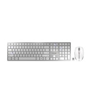 CHERRY DW 9100 SLIM keyboard Mouse included Universal RF Wireless + Bluetooth QWERTY English Silver