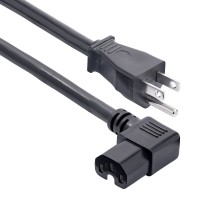 StarTech.com 8ft (2.4m) Heavy Duty Power Cord, NEMA 5-15P to Right Angle C15, 15A 125V, 14AWG, Heavy Gauge PDU Power Cable...