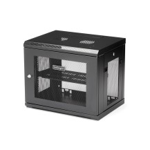 StarTech.com 2-Post 9U Wall Mount Network Cabinet with 1U Shelf, 19' Wall-Mounted Server Rack for Data / Networking / AV /...