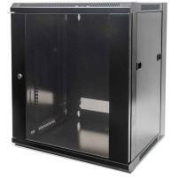 Intellinet 19' Network Cabinet - Wall Mount (Standard), 6U, 450mm Deep, Black, Flatpack, Max 60kg, Suitable also for use on...