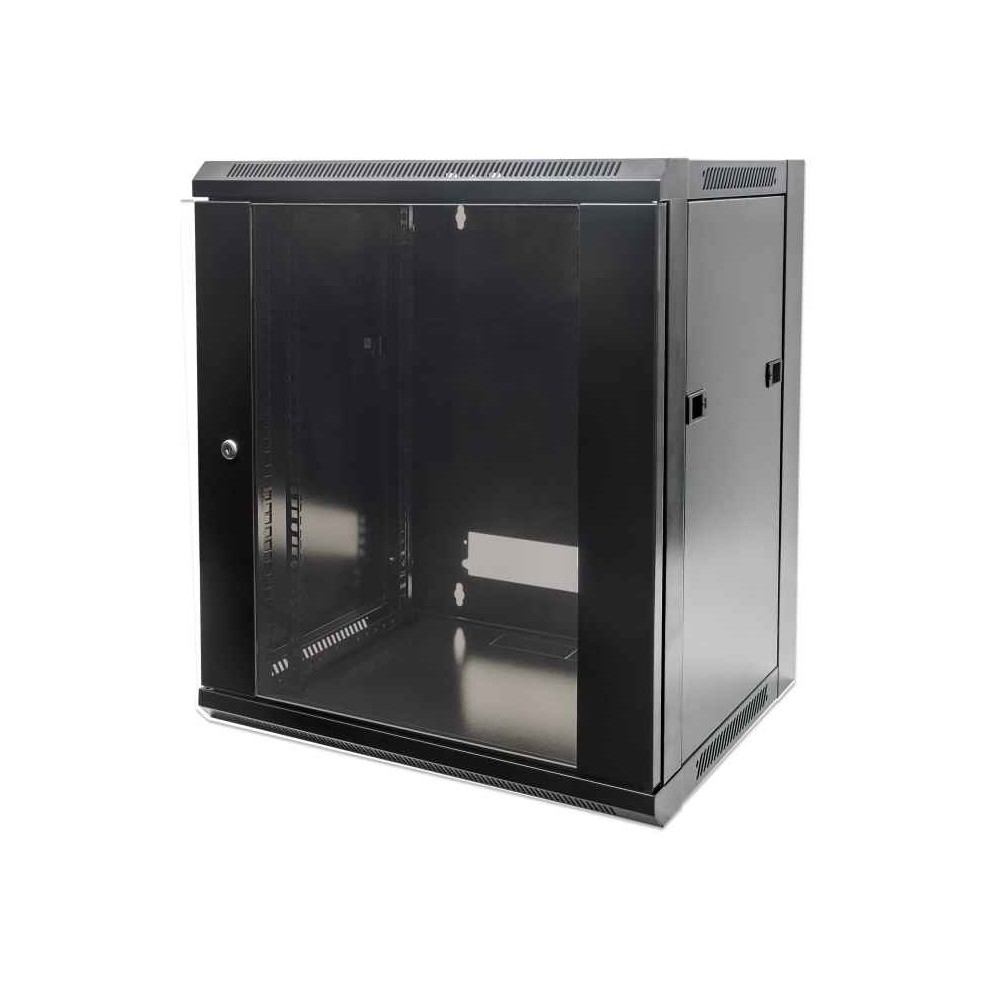 Intellinet 19' Network Cabinet - Wall Mount (Standard), 6U, 450mm Deep, Black, Flatpack, Max 60kg, Suitable also for use on...