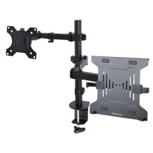 StarTech.com Monitor Arm with VESA Laptop Tray, For a Laptop (4.5kg/9.9lb) and a Single Display up to 32' (8kg/17.6lb), Black...