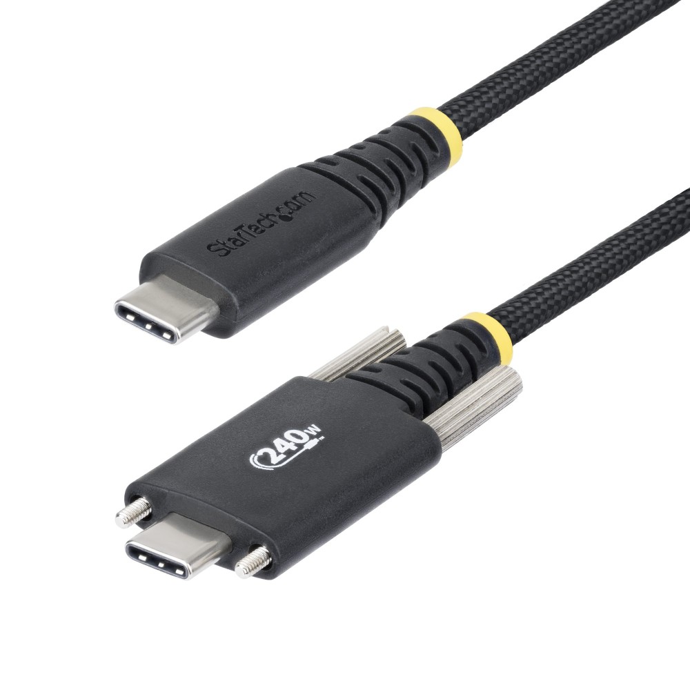 StarTech.com 6.6ft (2m) USB-C Charging Cable, Side Screw Locking, 240W (5A) PD EPR, Dual-Layer Silicone/Braided Jacket, USB... StarTech.com 6.6ft (2m) USB-C Charging Cable, Side Screw Locking, 240W (5A) PD EPR, Dual-Layer Silicone/Braided Jacket, USB...
