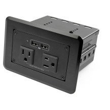 StarTech.com Conference Table Power Center with 2x UL Certified 120V AC Outlets & 2x USB BC 1.2 - Recessed In-Table/Desk...