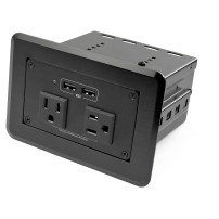 StarTech.com Conference Table Power Center with 2x UL Certified 120V AC Outlets & 2x USB BC 1.2 - Recessed In-Table/Desk...