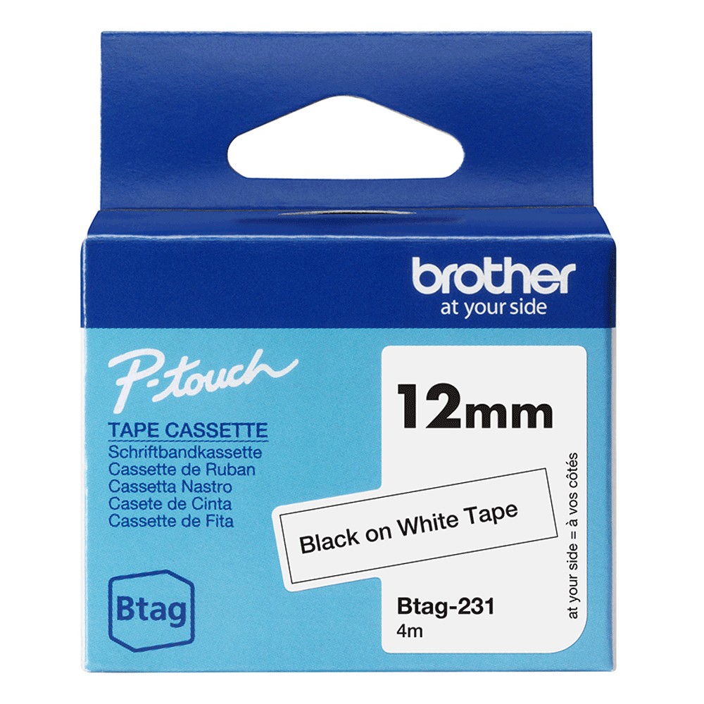 Brother BTAG-231 label-making tape Black on white