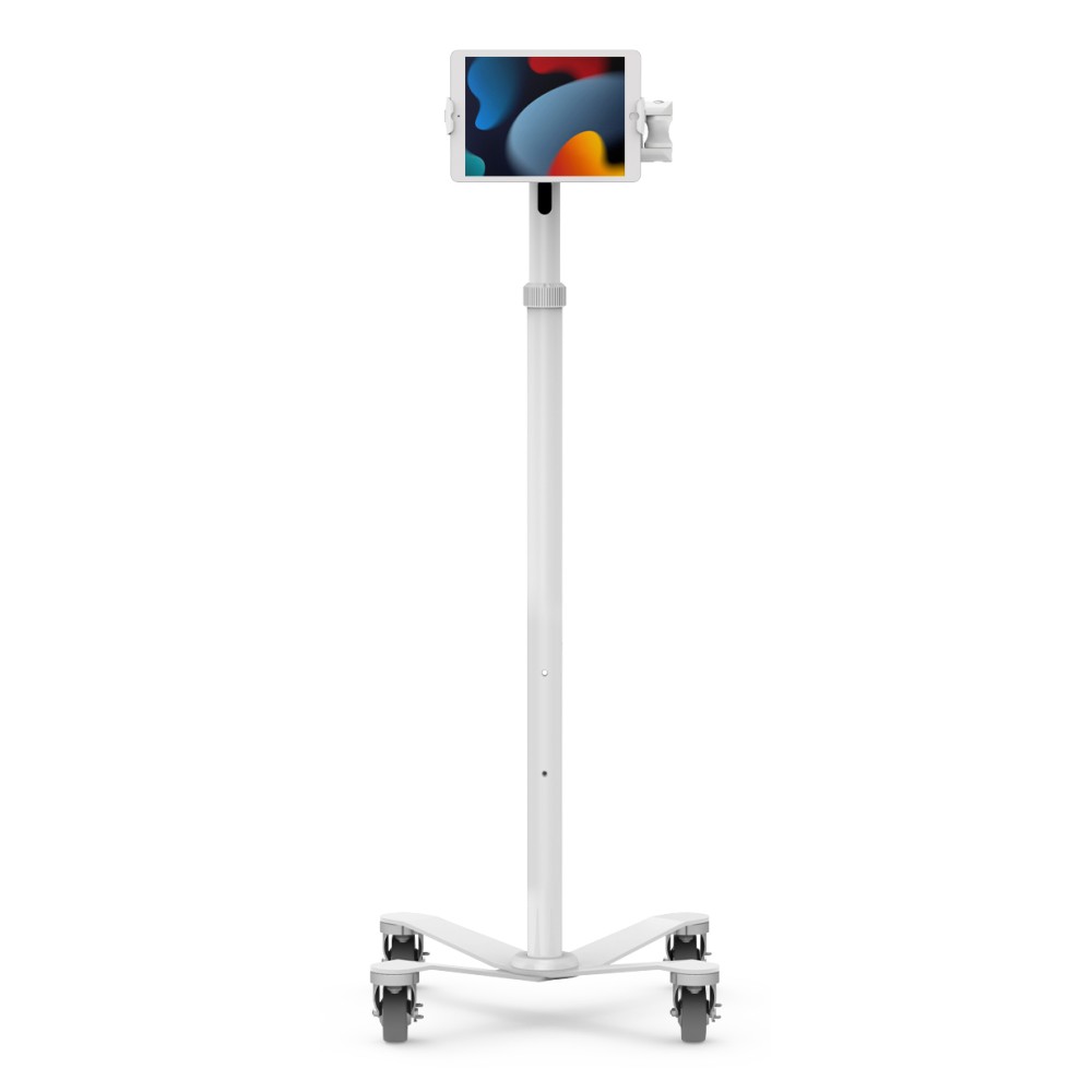 Compulocks Universal Tablet Cling Medical Rolling Cart Extended White Compulocks Universal Tablet Cling Medical Rolling Cart Extended White
