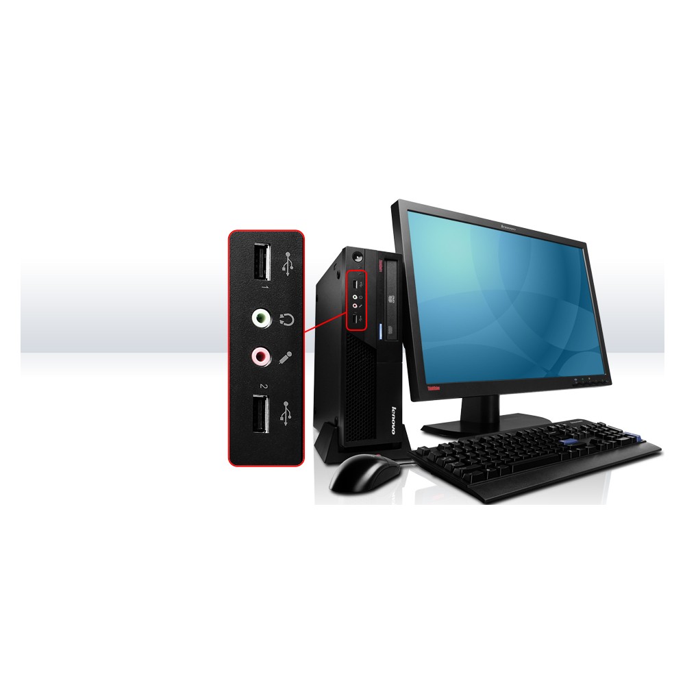 Lenovo ThinkCentre M58p Intel® Core™2 Duo E8400 2 GB DDR3-SDRAM 160 GB Intel® GMA 4500M Windows Vista Business SFF PC Black